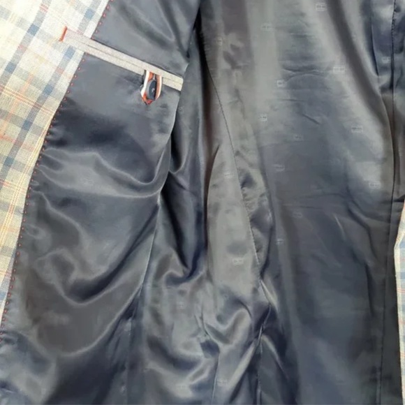 ✨Tommy Hilfiger Conrad Blue Plaid Two Button Notch Lapel Tailored Sport Coat 44 - Picture 6 of 7